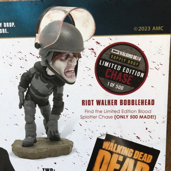 AMC The Walking Dead official Supply Drop Riot Walker Bobblehead New - Picture 6 of 12